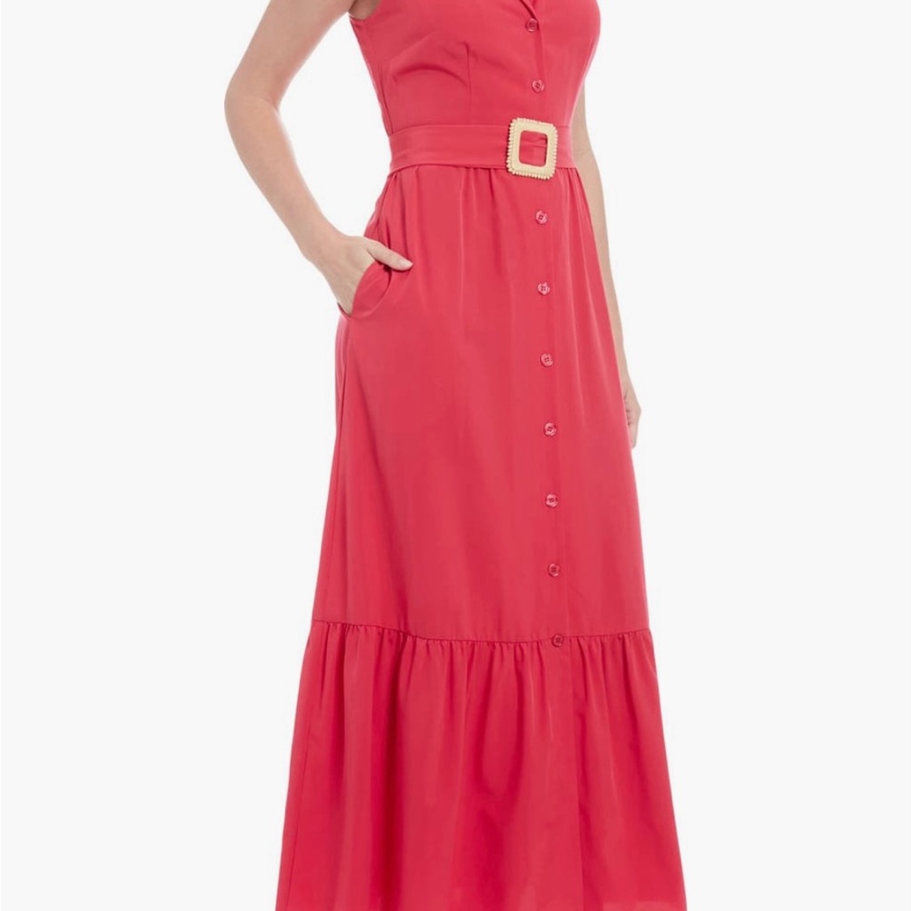 London Times Vibrant Red Maxi Dress